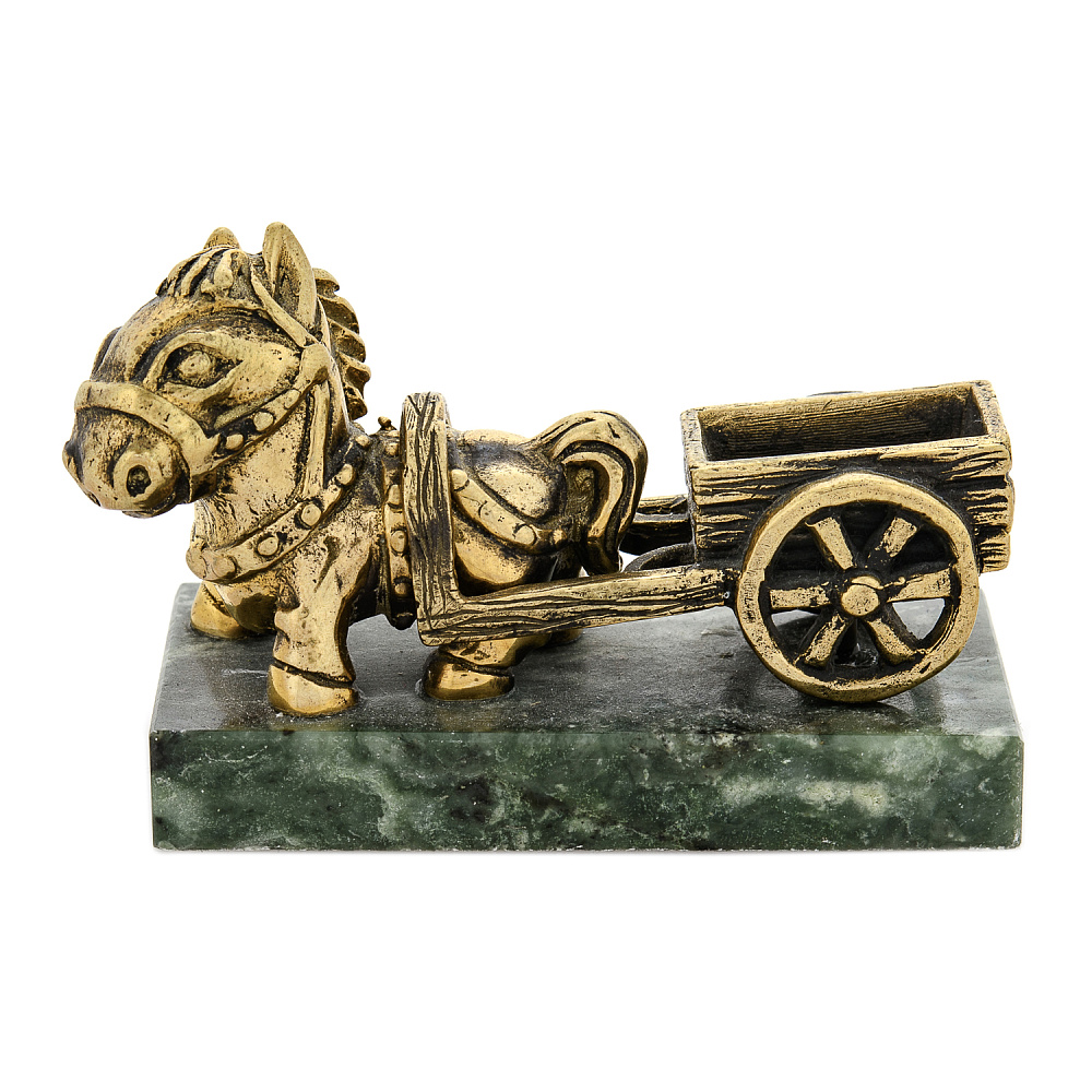 Бронзовая статуэтка «Пони с тележкой» - интернет магазин Русь Велика я 