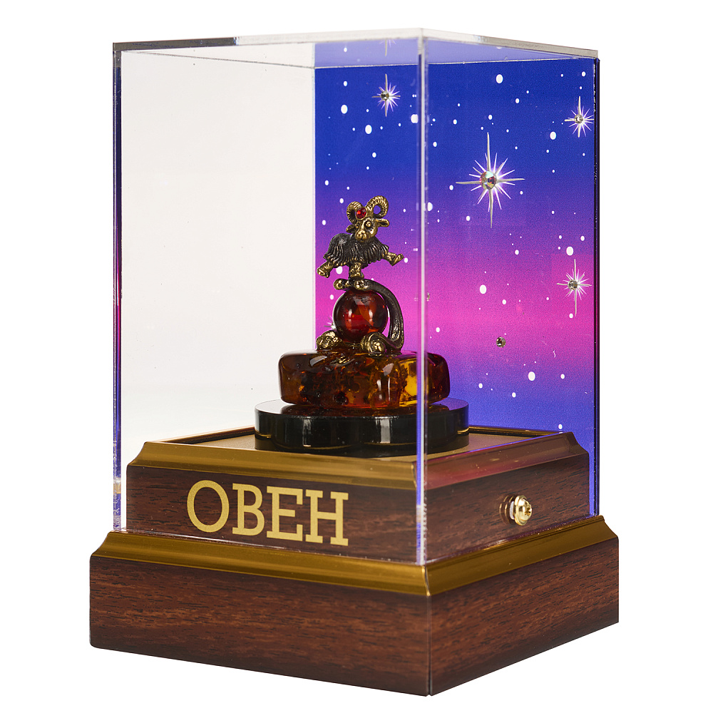 Статуэтка из янтаря и бронзы «Знак Зодиака Овен» - интернет магазин Русь Велика я фото 3