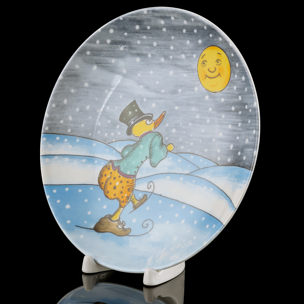 Декоративная тарелка «Зима. Утенок». Форма Эллипс. ИФЗ - интернет магазин Русь Велика я фото 2