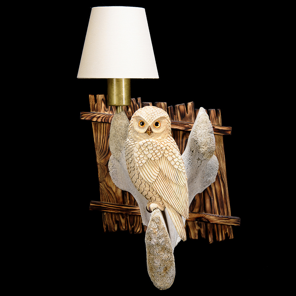 Светильник из кости кита «Сова» - интернет магазин Русь Велика я 