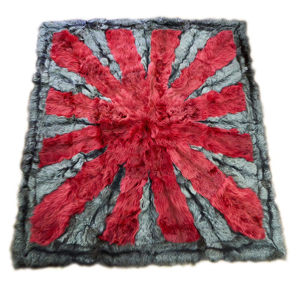 Плед из меха черно-бурых и рыжих лисиц. - интернет магазин Русь Велика я 