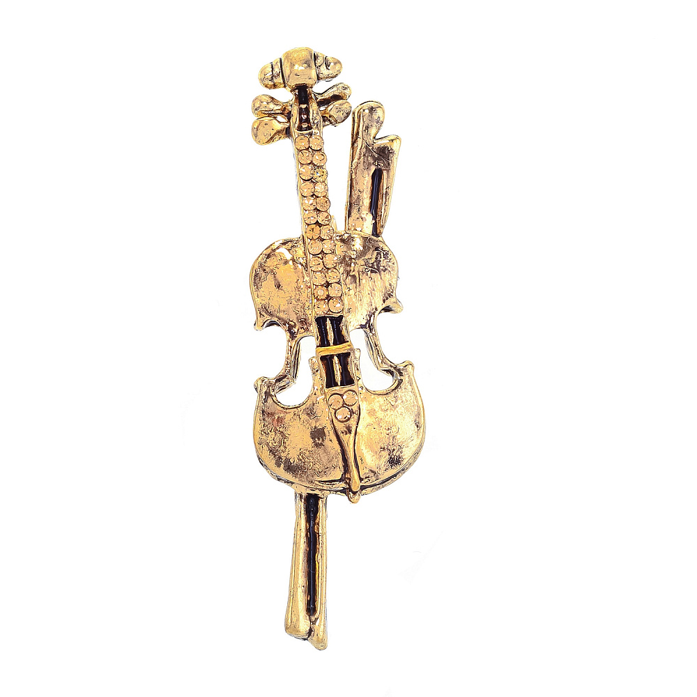 Брошь со стразами «Скрипка» - интернет магазин Русь Велика я 