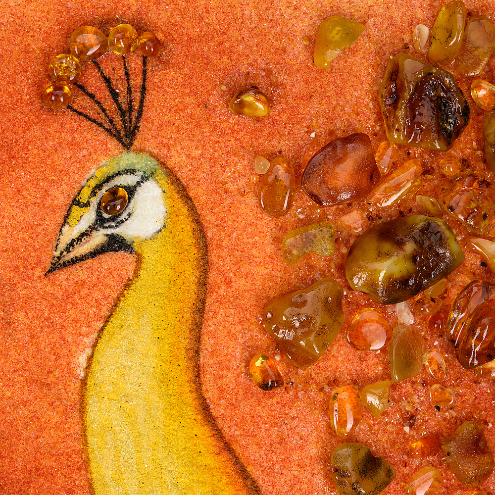 Картина янтарная «Павлины» 80х60 см - интернет магазин Русь Велика я фото 5