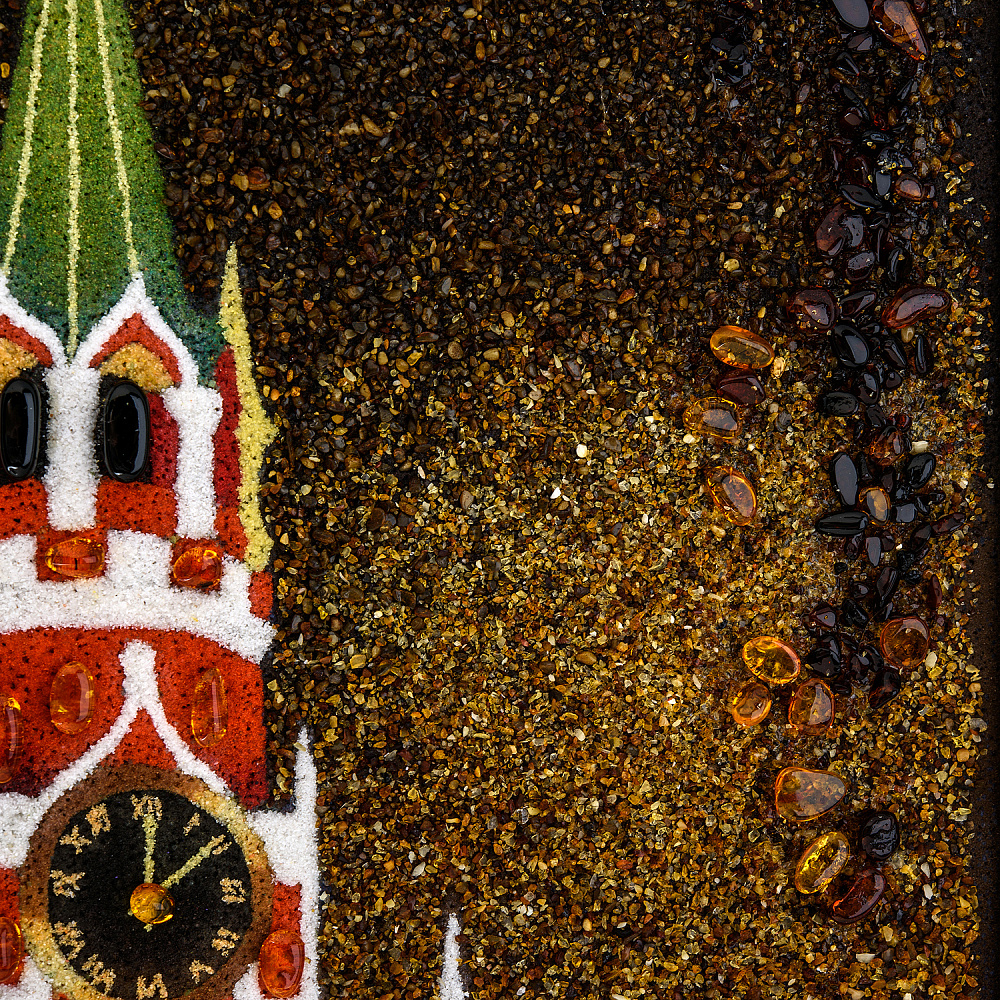 Картина янтарная «Спасская башня ночью» 30х40 см - интернет магазин Русь Велика я фото 4