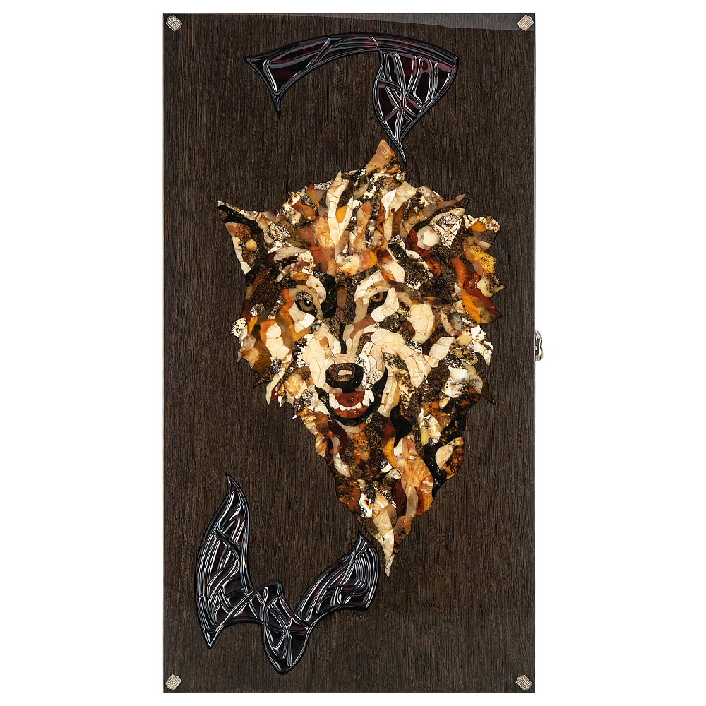 Нарды янтарные «Волк» 60х32 см - интернет магазин Русь Велика я фото 2