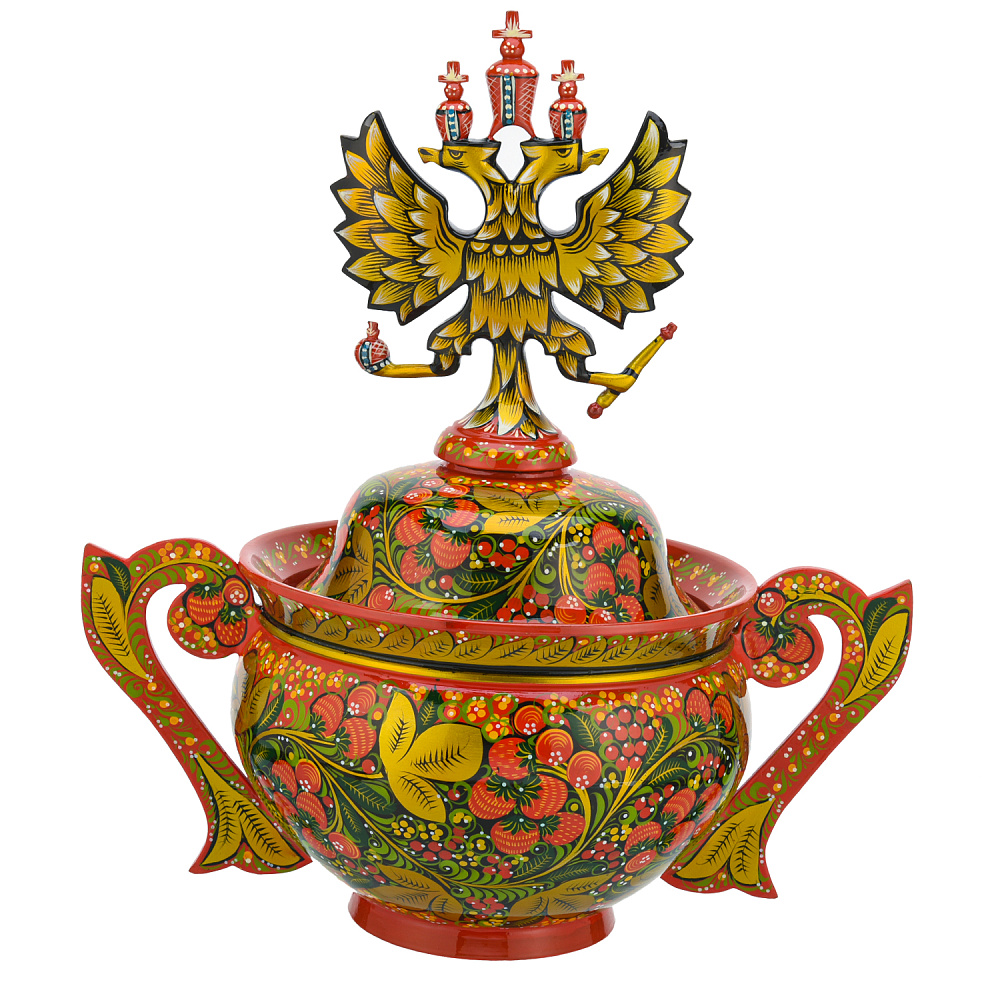 Братина с ковшами «Герб РФ». Хохлома - интернет магазин Русь Велика я фото 4