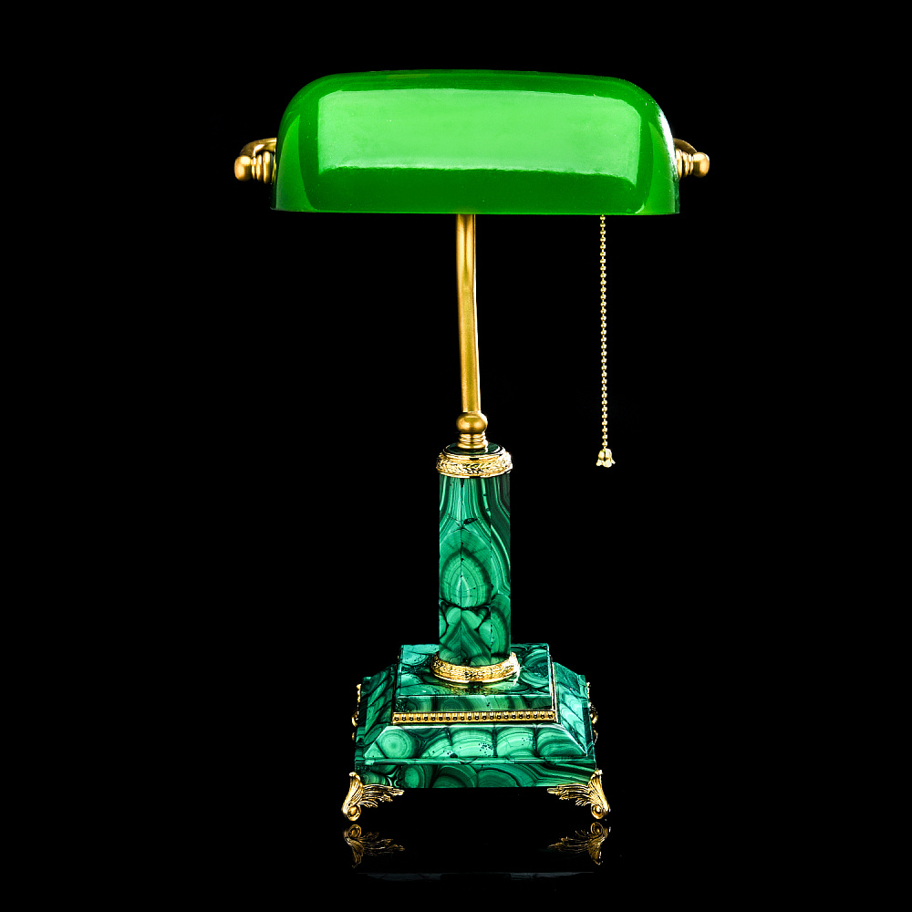 Лампа настольная из малахита. Златоуст - интернет магазин Русь Велика я фото 1