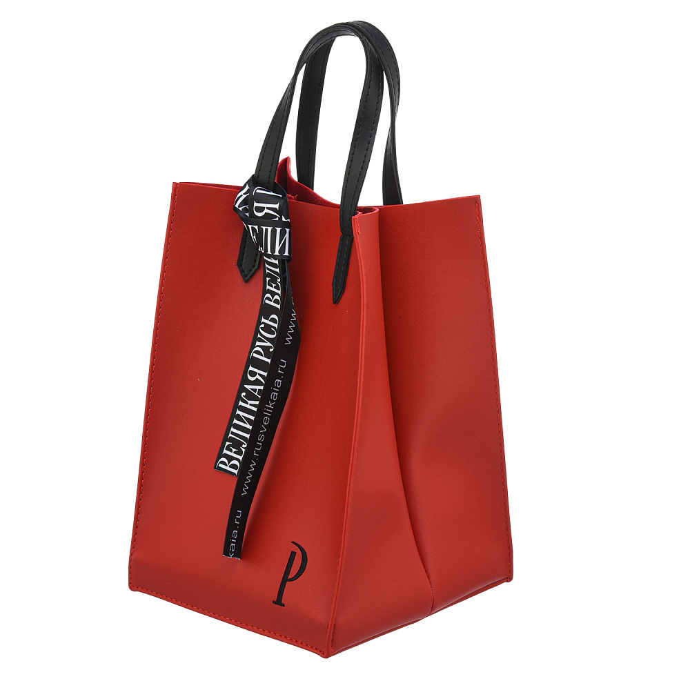 Подарочный пакет-упаковка из экокожи «Р» 18х18х26 см - интернет магазин Русь Велика я 