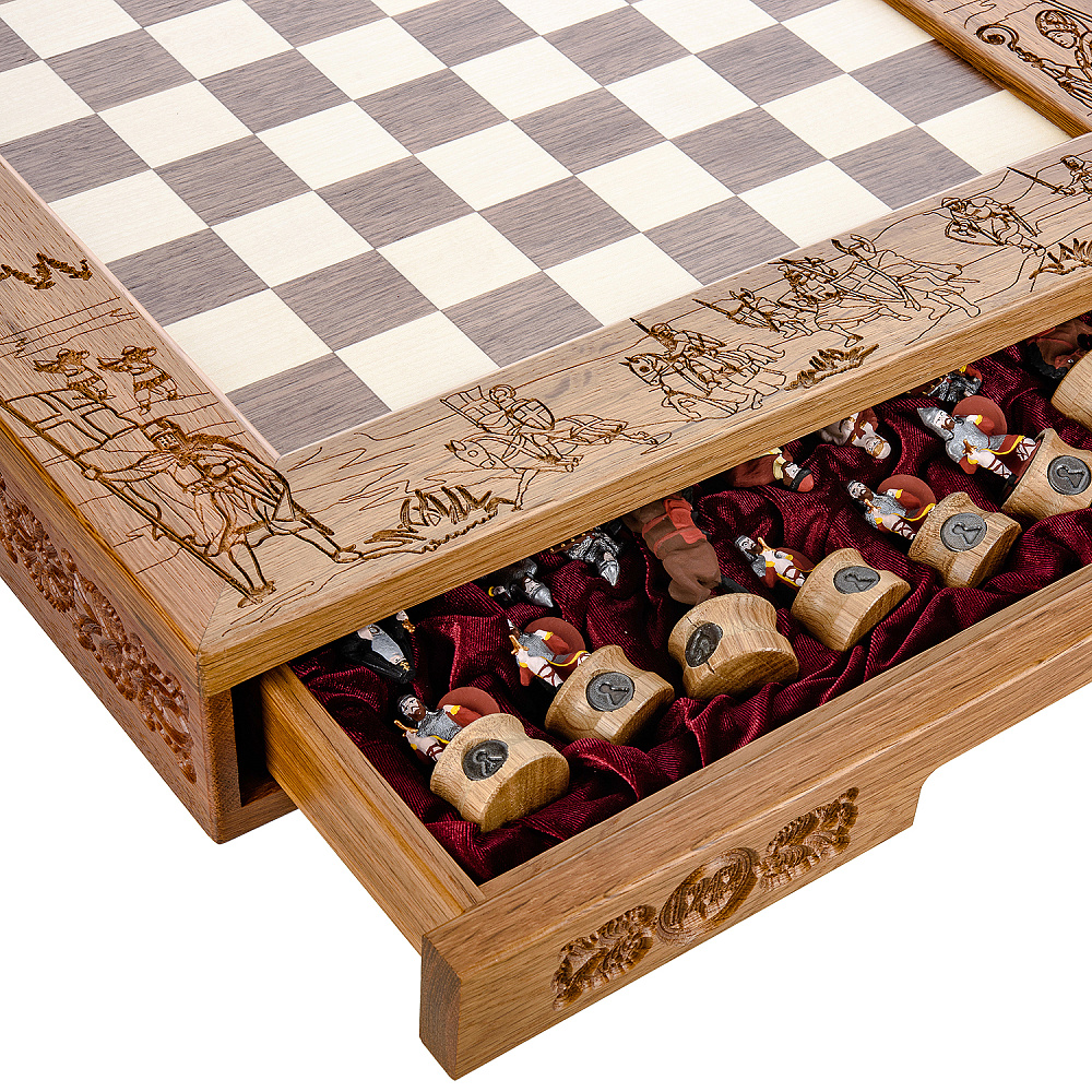 Шахматы деревянные с металлическими фигурами «Ледовое побоище» 47х47 см - интернет магазин Русь Велика я фото 14