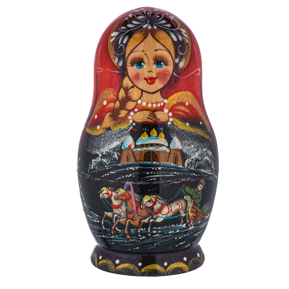 Матрешка «Зима. Тройка» 5 мест - интернет магазин Русь Велика я фото 1