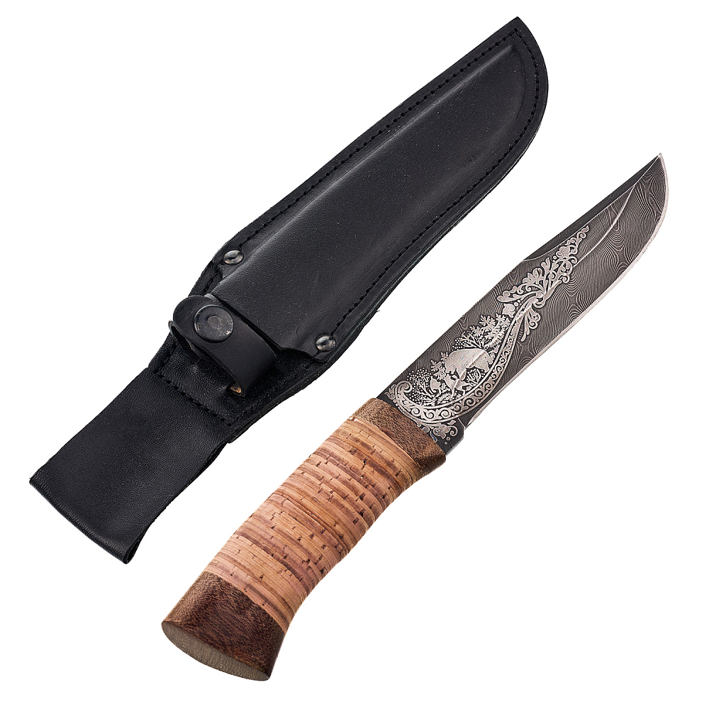 Нож сувенирный из дамасской стали. Златоуст - интернет магазин Русь Велика я 