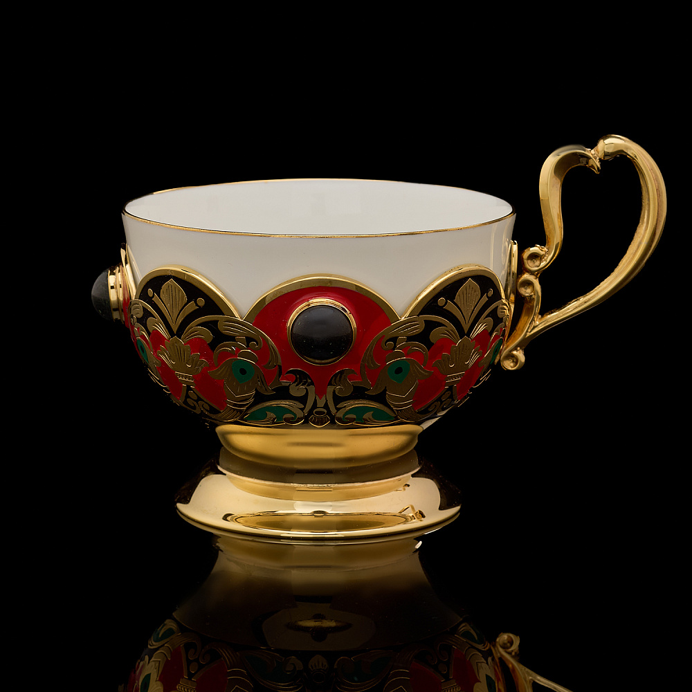 Самовар с сервизом на 6 персон «Золотая хохлома». Златоуст - интернет магазин Русь Велика я фото 7