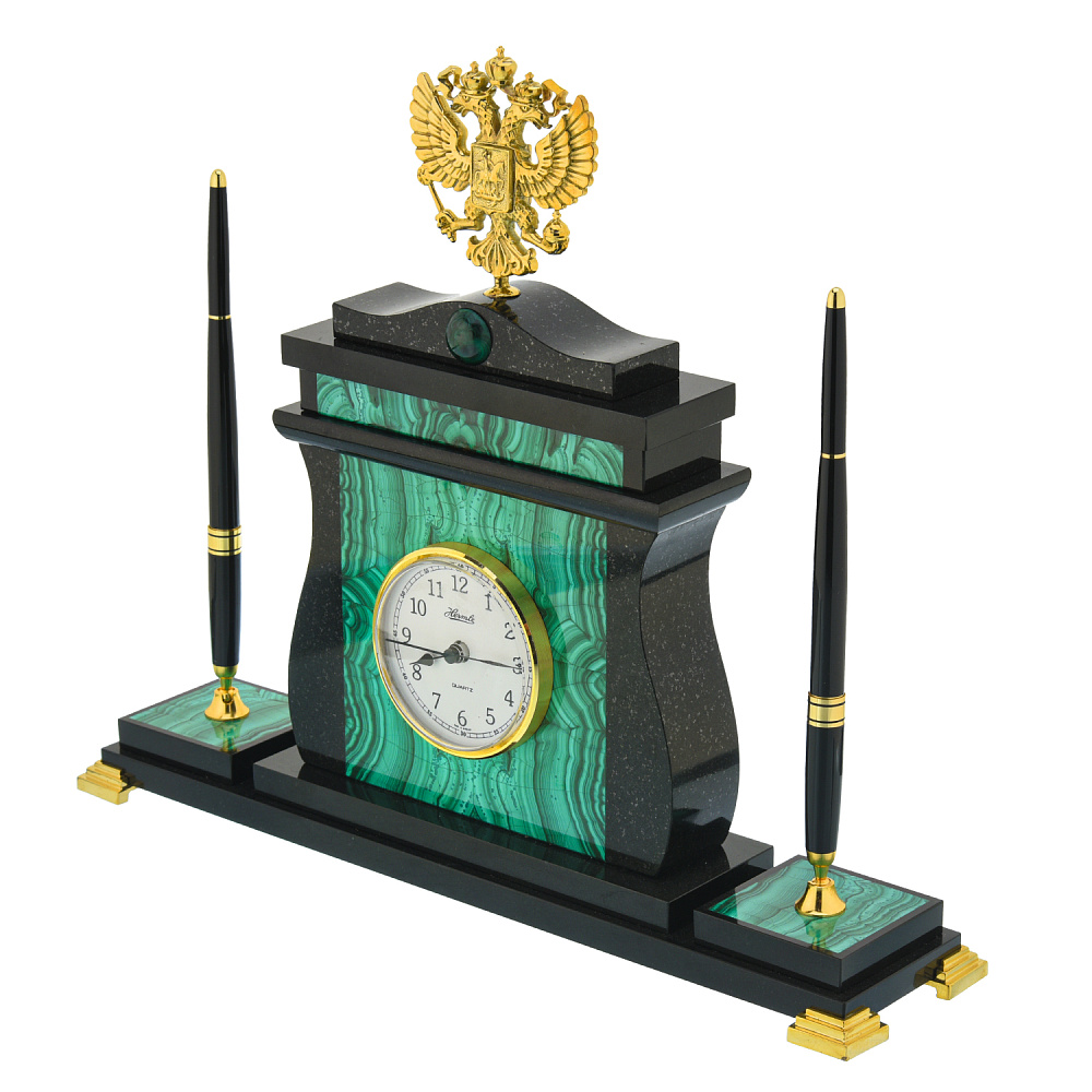 Часы из натурального камня «Герб РФ» - интернет магазин Русь Велика я фото 1