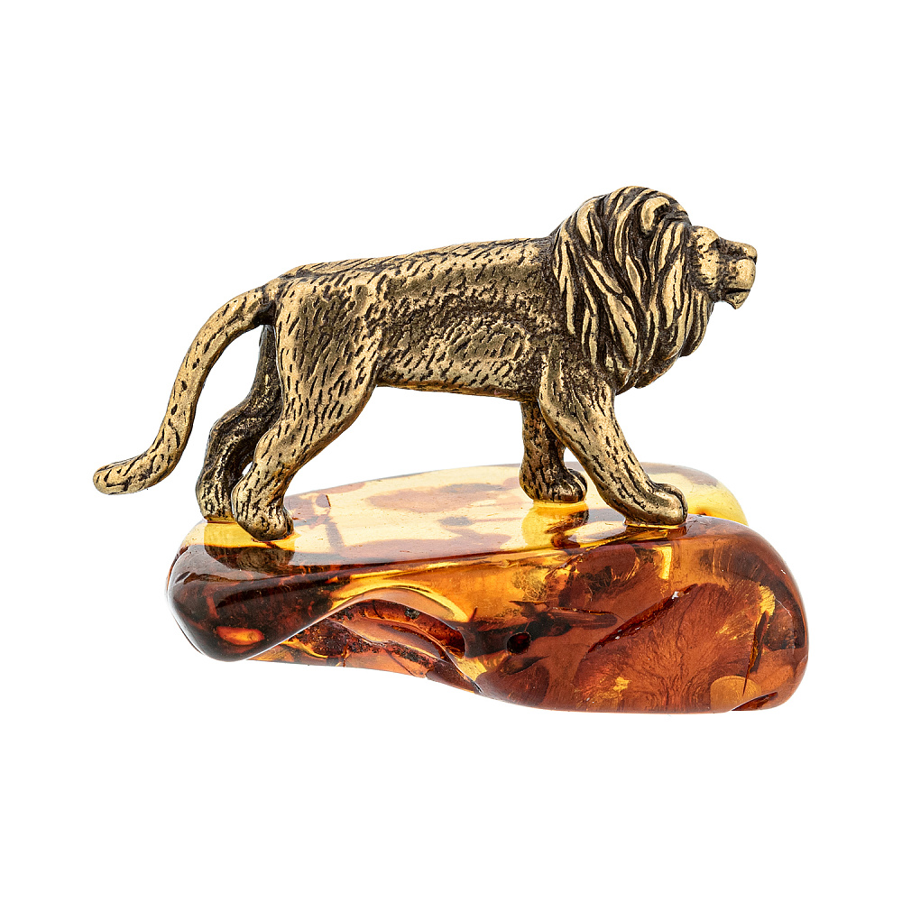 Статуэтка с янтарем «Лев» - интернет магазин Русь Велика я фото 3