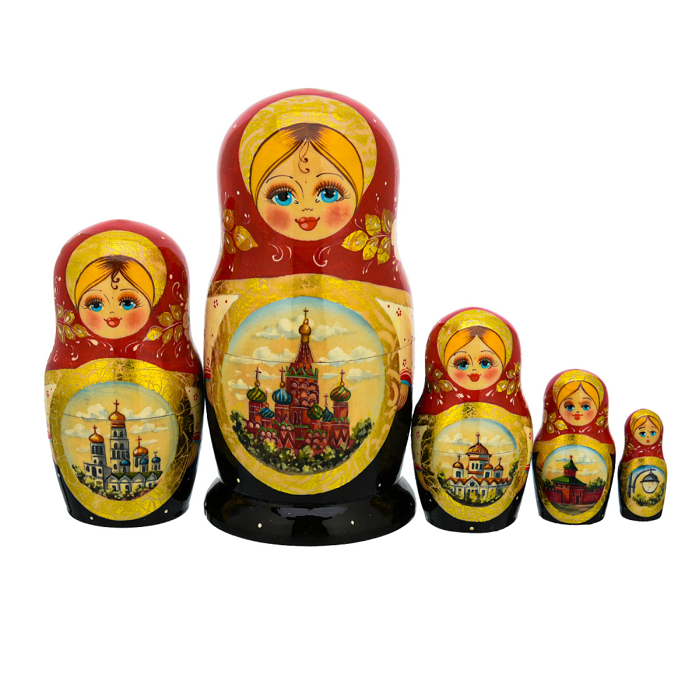 Матрешка «Храм Василия Блаженного» 5 мест - интернет магазин Русь Велика я фото 2