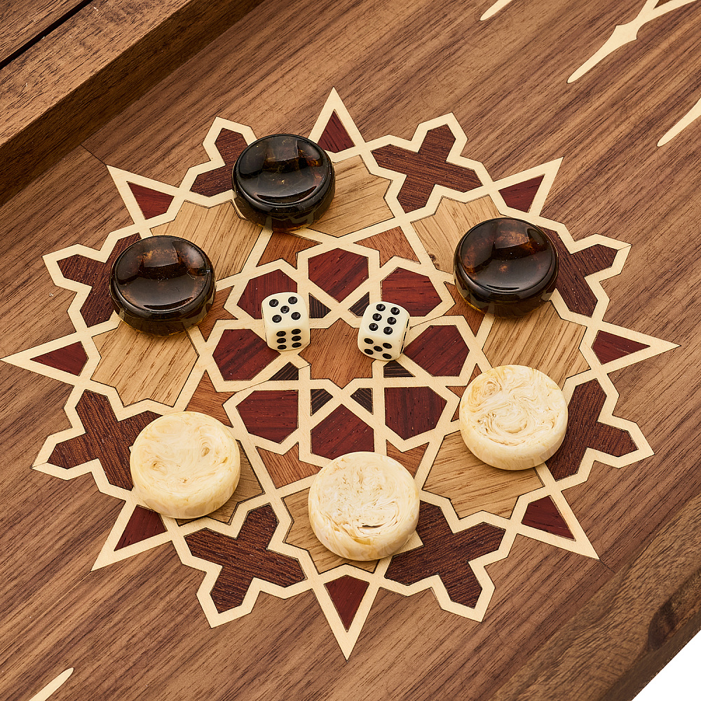 Нарды-шашки с янтарными фишками «Жасмин» 49х25 см - интернет магазин Русь Велика я фото 5