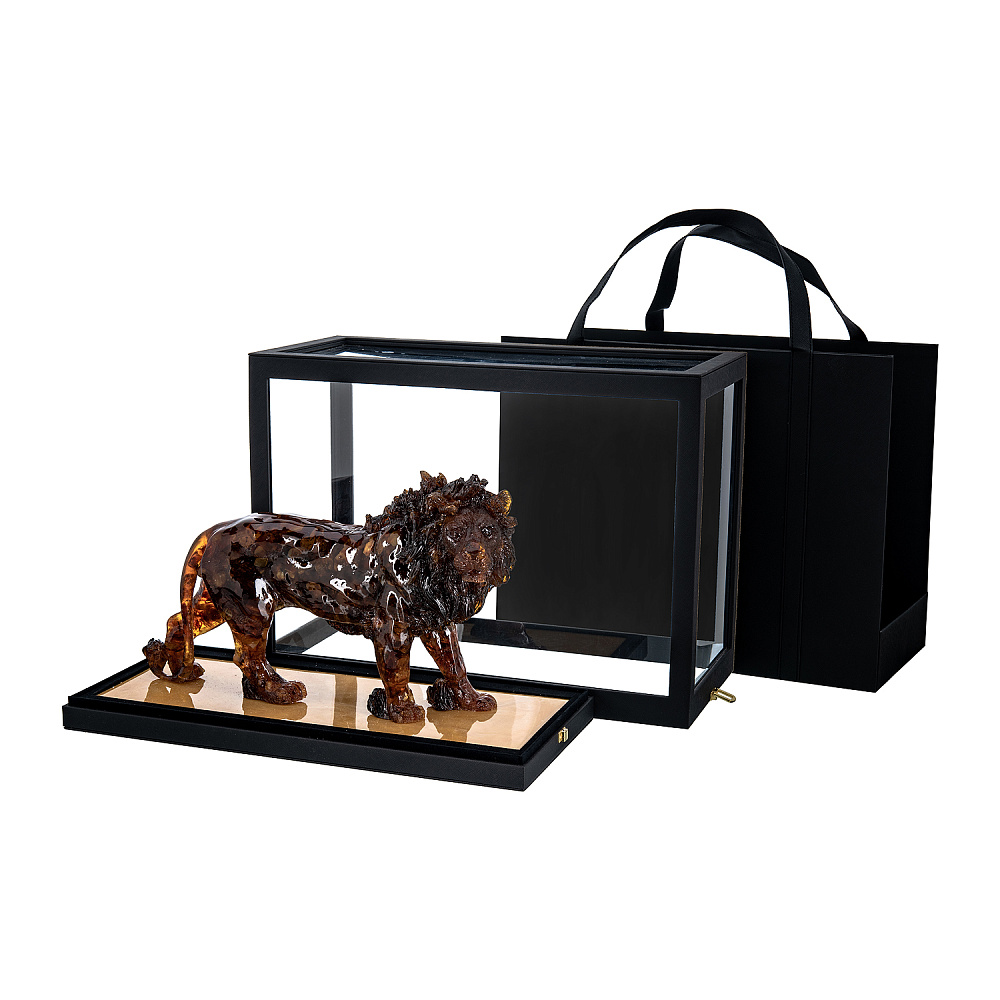 Скульптура из натурального янтаря «Лев» - интернет магазин Русь Велика я фото 9