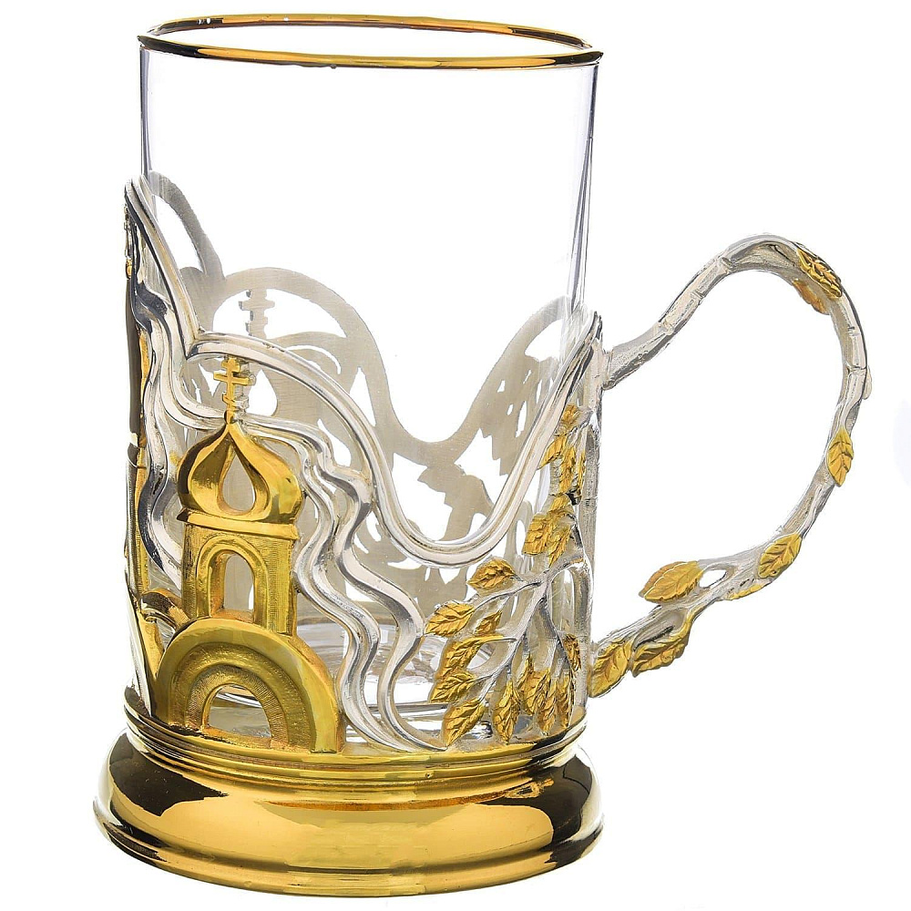 Подстаканник позолоченный «Малиновый звон» - интернет магазин Русь Велика я фото 1