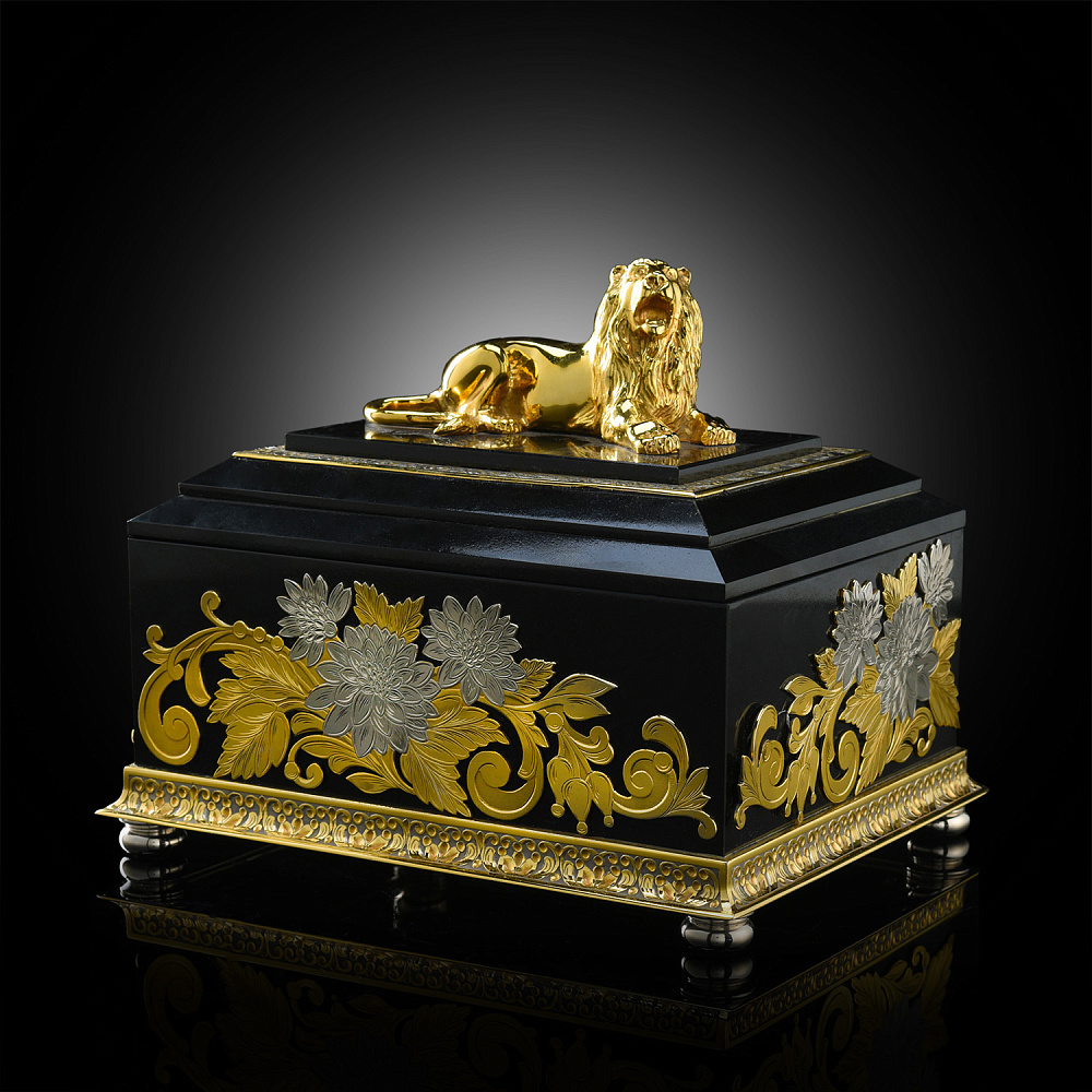 Шкатулка-ларец «Лев». Златоуст - интернет магазин Русь Велика я 