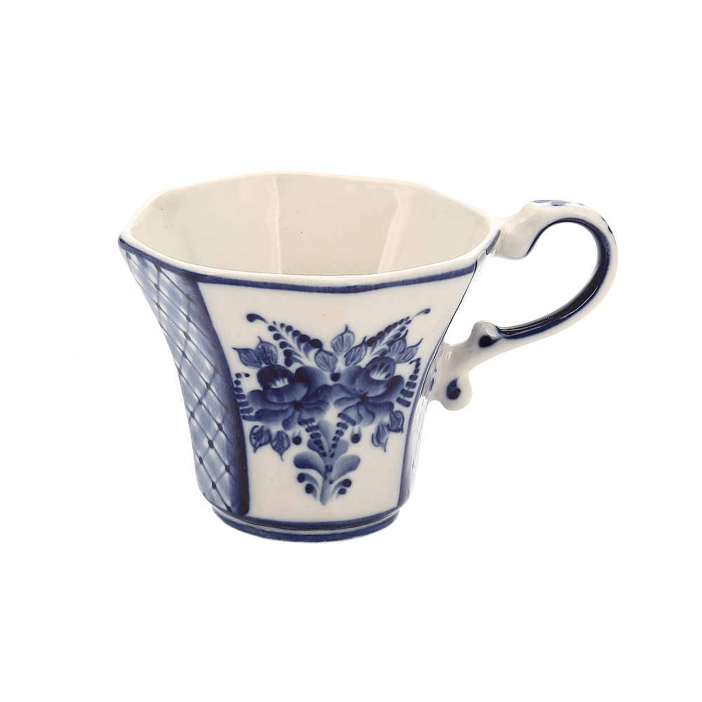 Чайный сервиз на 6 персон «Грань». Гжель - интернет магазин Русь Велика я фото 12