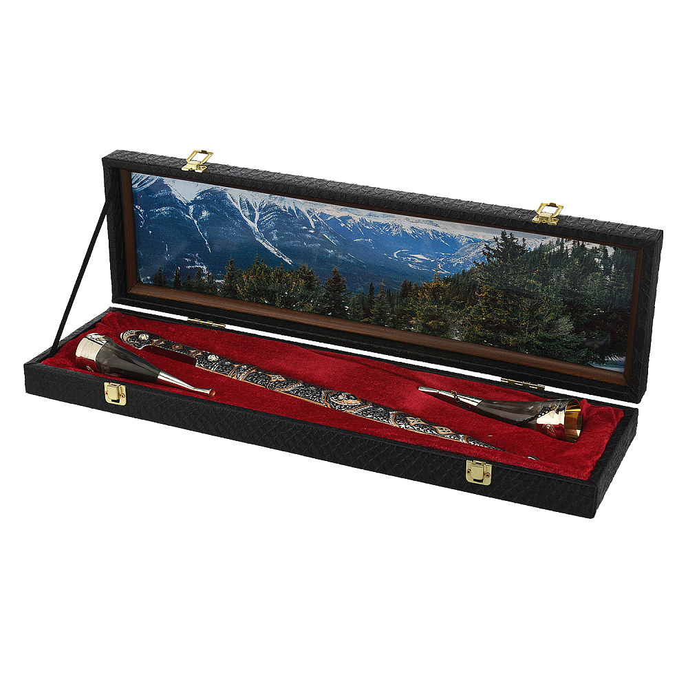 Подарочный набор с кинжалом и рожками для вина «Кубачи» - интернет магазин Русь Велика я 