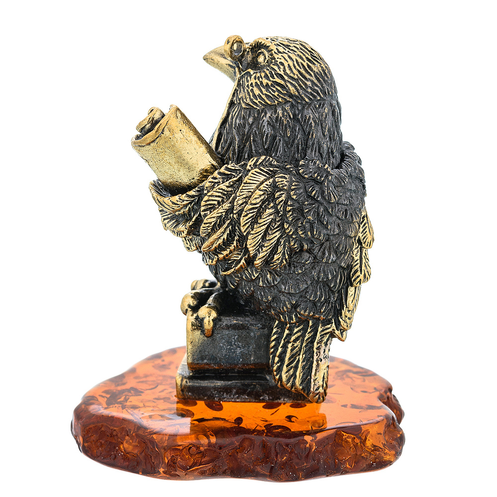 Статуэтка с янтарем «Ворон со свитком» - интернет магазин Русь Велика я фото 3