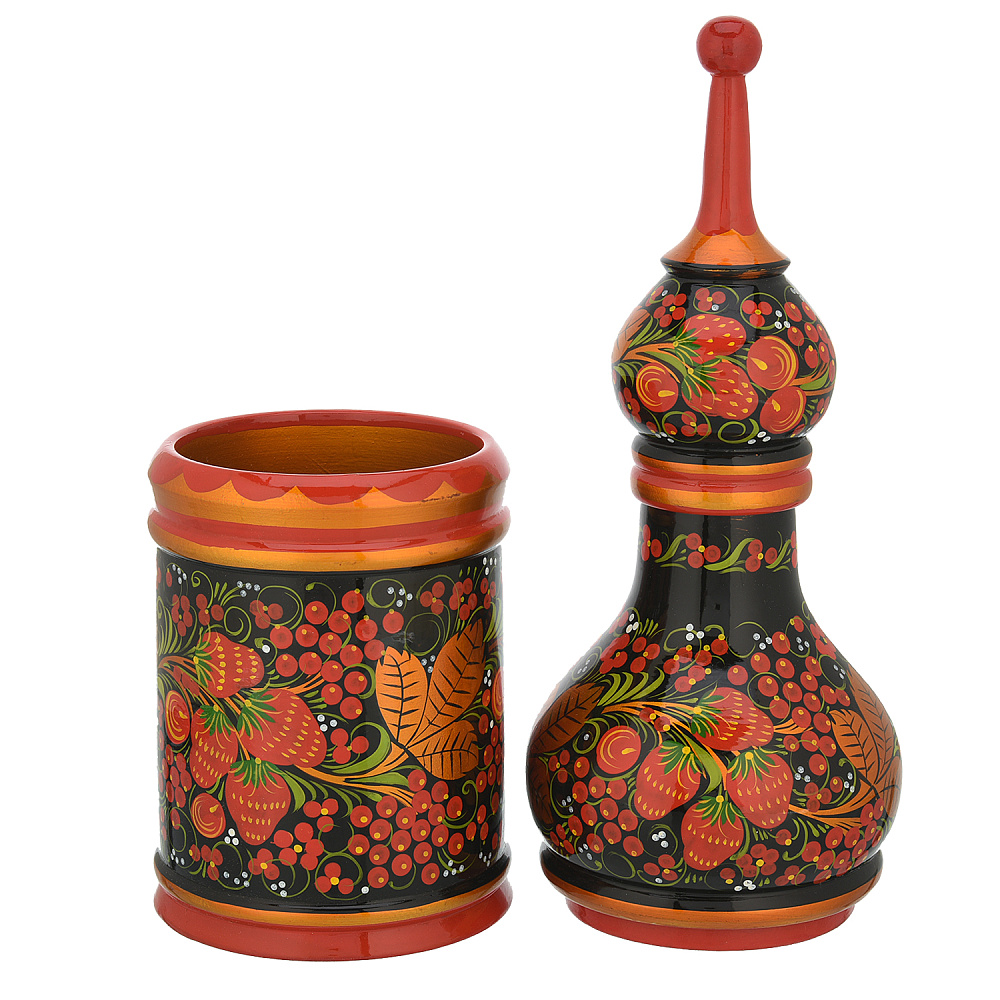 Питейный набор для шампанского «Ягоды». Хохлома - интернет магазин Русь Велика я фото 3