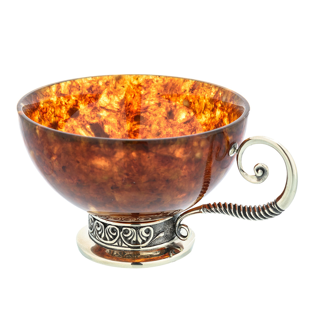 Чайная чашка из янтаря «Антик» - интернет магазин Русь Велика я фото 2