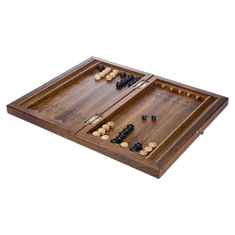 Резные деревянные нарды-шашки «Волк и песиглавец» - интернет магазин Русь Велика я фото 2