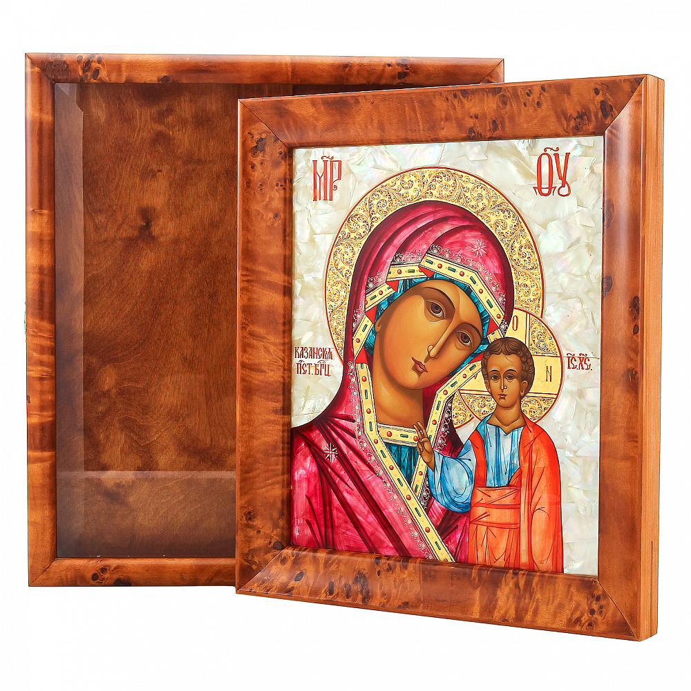 Икона на перламутре «Божья Матерь Казанская» 34 х 38 см - интернет магазин Русь Велика я фото 3