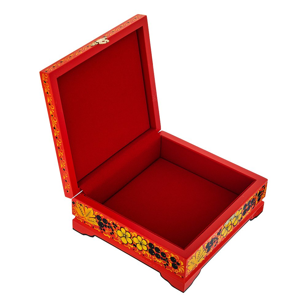 Деревянная шкатулка «Птица и рябина». Хохлома - интернет магазин Русь Велика я фото 2