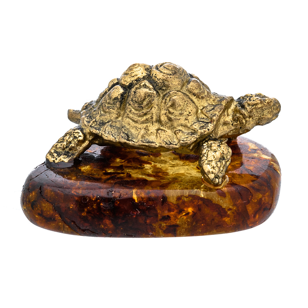 Статуэтка с янтарем «Сухопутная черепаха» - интернет магазин Русь Велика я фото 4