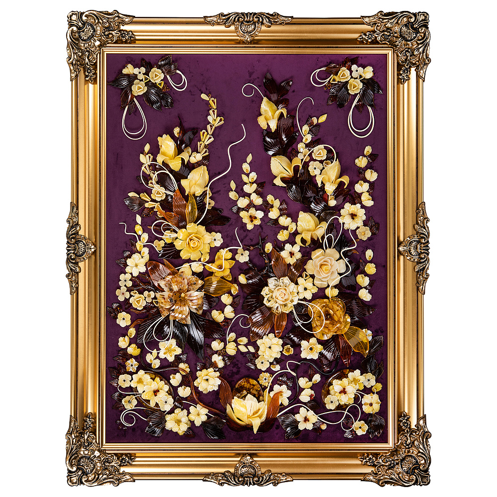 Картина янтарная «Версальский букет» 60х80 см - интернет магазин Русь Велика я 