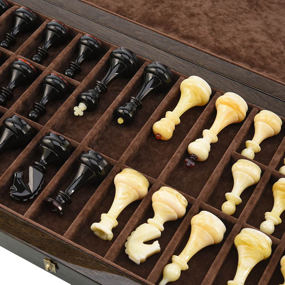 Шахматы с янтарными фигурами «Герб РФ» 56х56 см - интернет магазин Русь Велика я фото 11