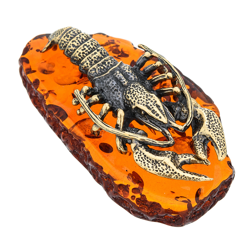 Статуэтка с янтарем «Рак» - интернет магазин Русь Велика я 