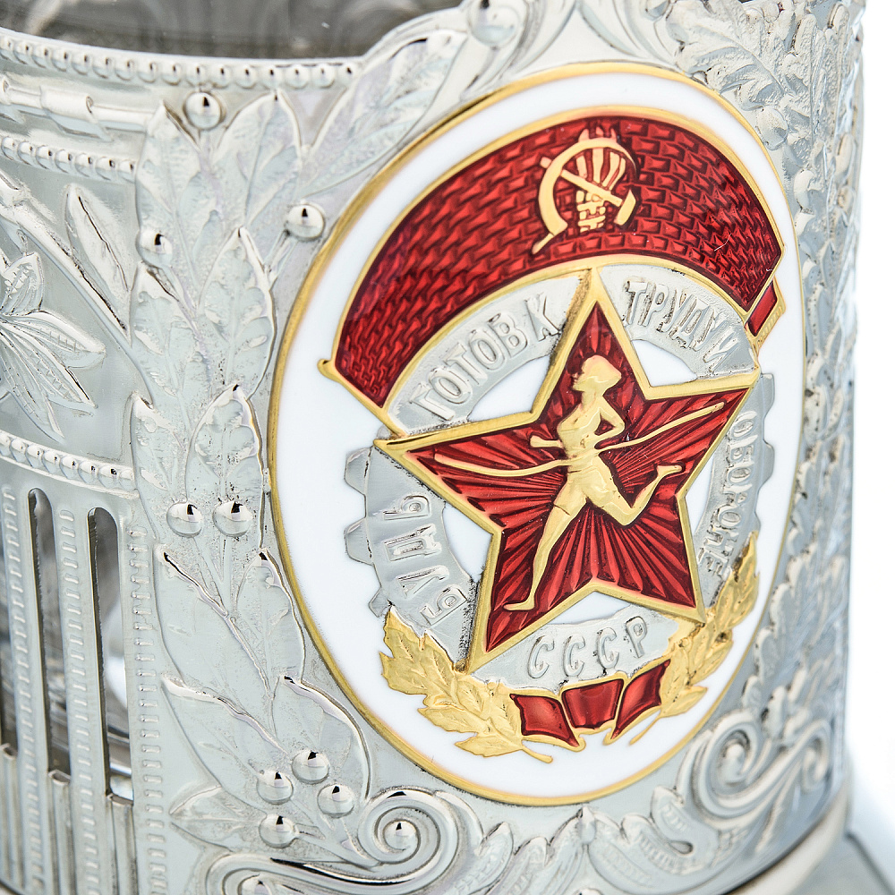 Подстаканник никелированный «ГТО» - интернет магазин Русь Велика я фото 2