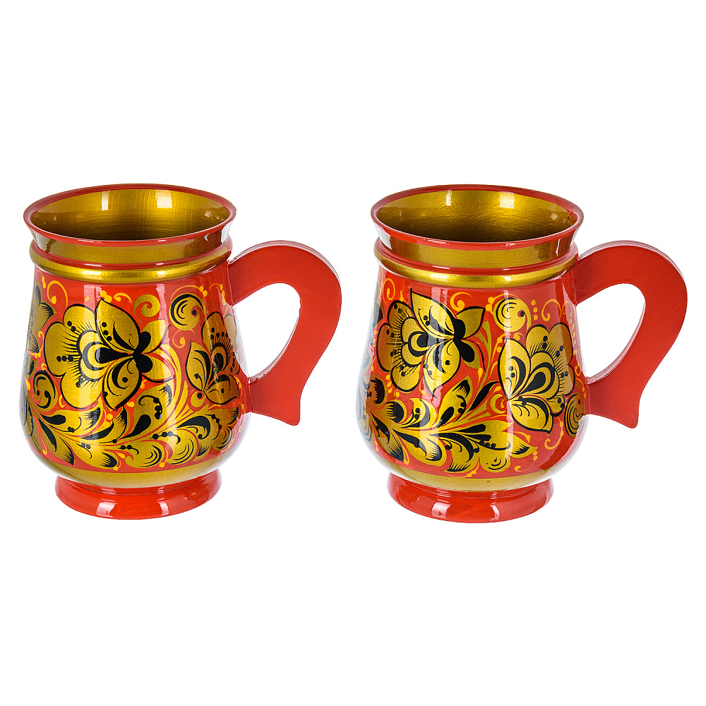 Питейный набор для пива «Золотая кудрина». Хохлома - интернет магазин Русь Велика я фото 3