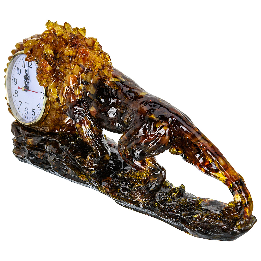 Часы настольные из янтаря «Лев» - интернет магазин Русь Велика я фото 3