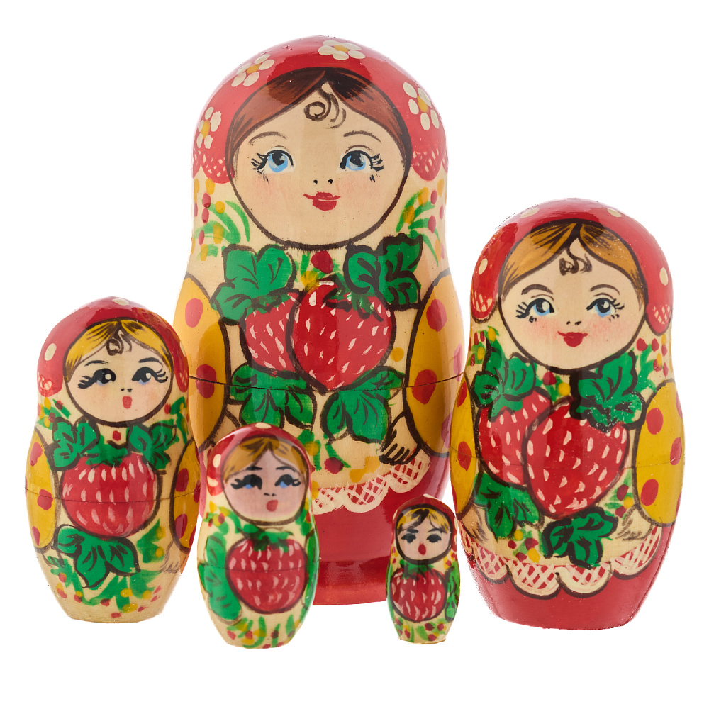 Матрешка «Ягода» 5 мест - интернет магазин Русь Велика я 