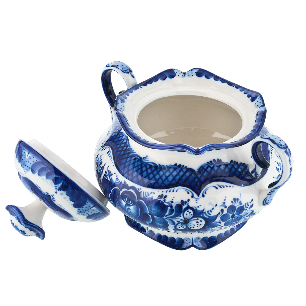 Сахарница «Купец». Гжель - интернет магазин Русь Велика я фото 2