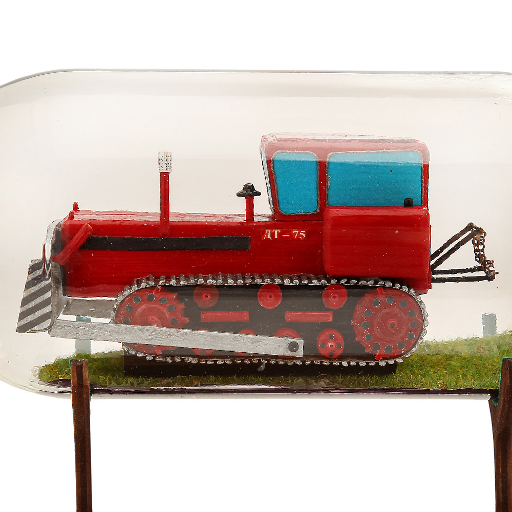 Модель в бутылке «Бульдозер ДТ-75» - интернет магазин Русь Велика я фото 3