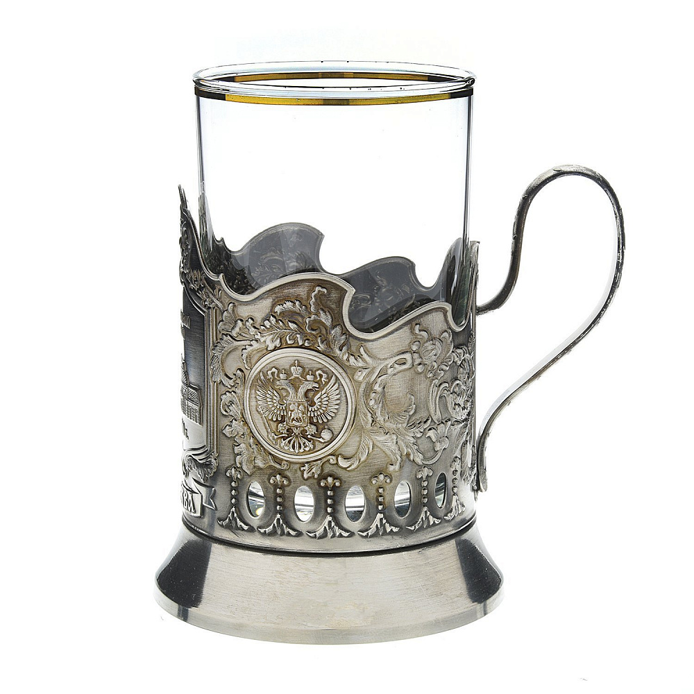 Подстаканник никелированный «Павелецкий вокзал» - интернет магазин Русь Велика я фото 1