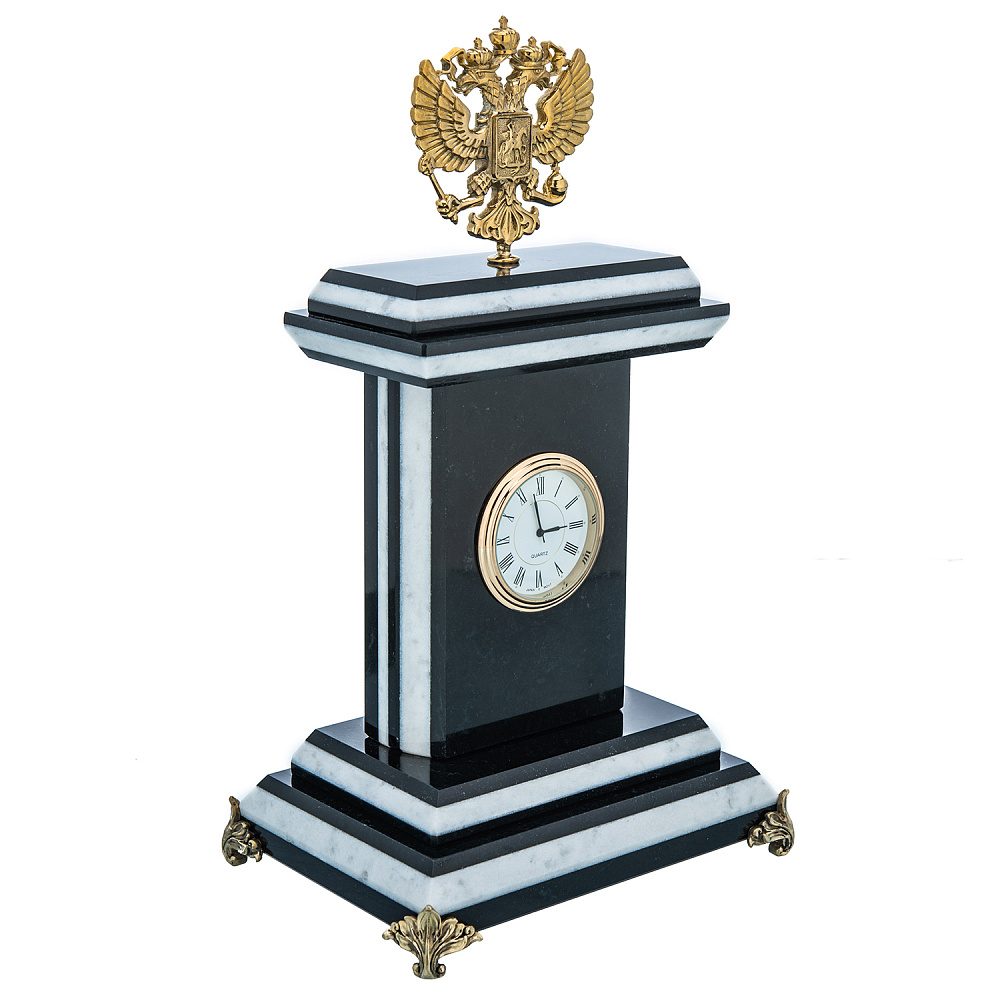 Часы из натурального камня «Герб РФ» - интернет магазин Русь Велика я фото 1