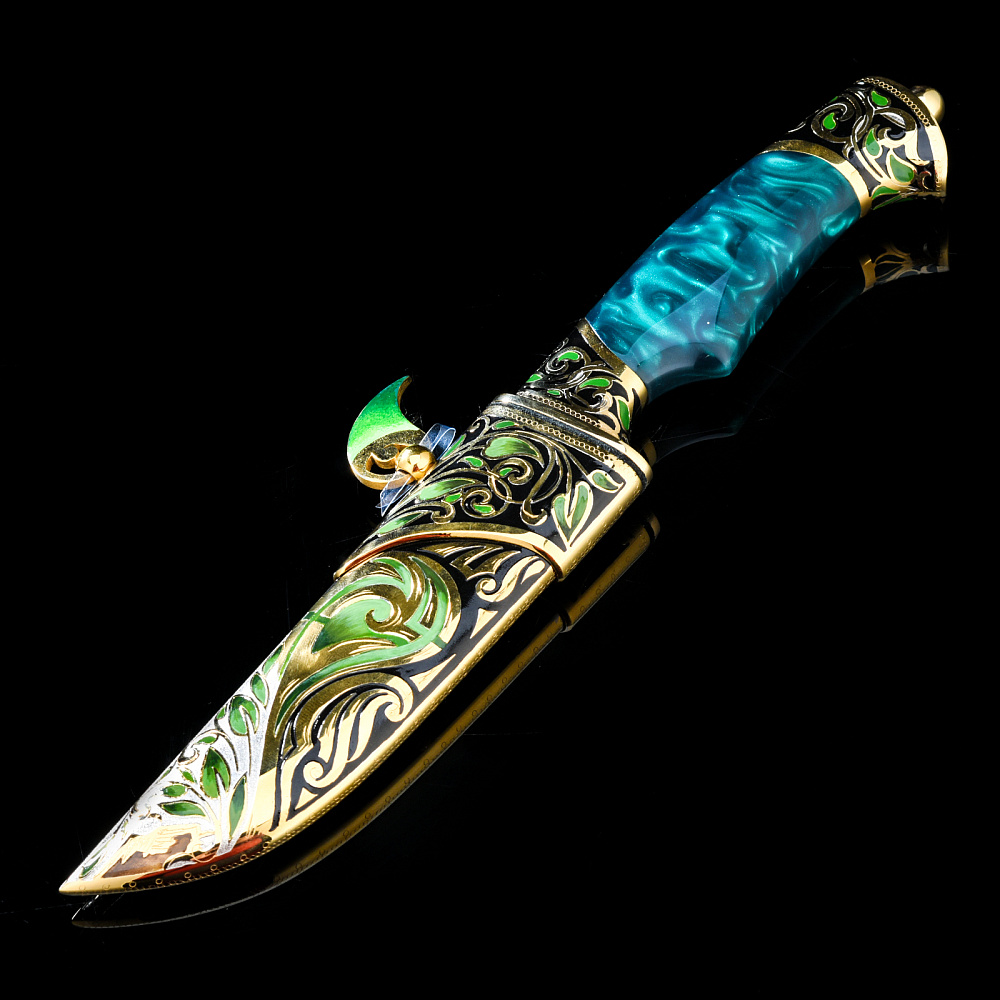 Нож сувенирный с золочением и эмалью. Златоуст - интернет магазин Русь Велика я фото 2