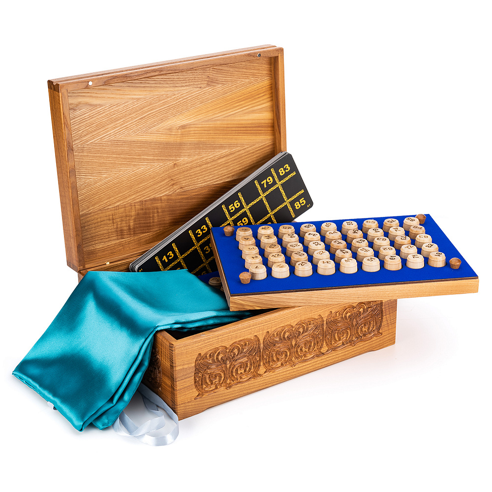 Русское лото в резной шкатулке из ясеня - интернет магазин Русь Велика я фото 1