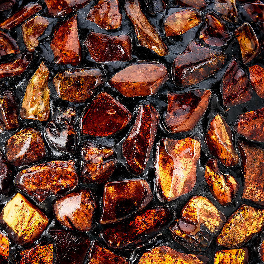 Настольная лампа из янтаря и бронзы. Высота 39 см - интернет магазин Русь Велика я фото 3