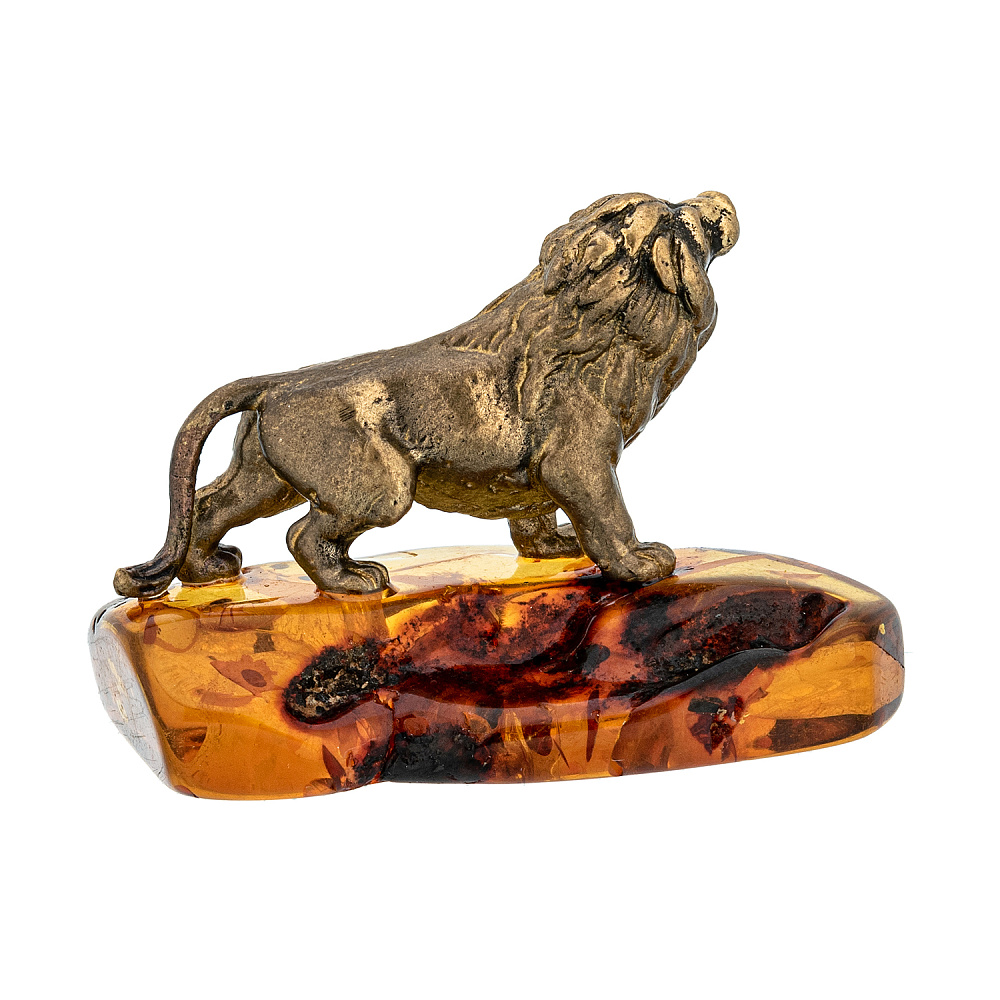 Статуэтка с янтарем «Лев» - интернет магазин Русь Велика я фото 3