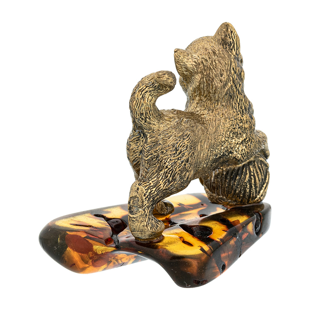 Статуэтка с янтарем «Котенок с клубком» - интернет магазин Русь Велика я фото 4