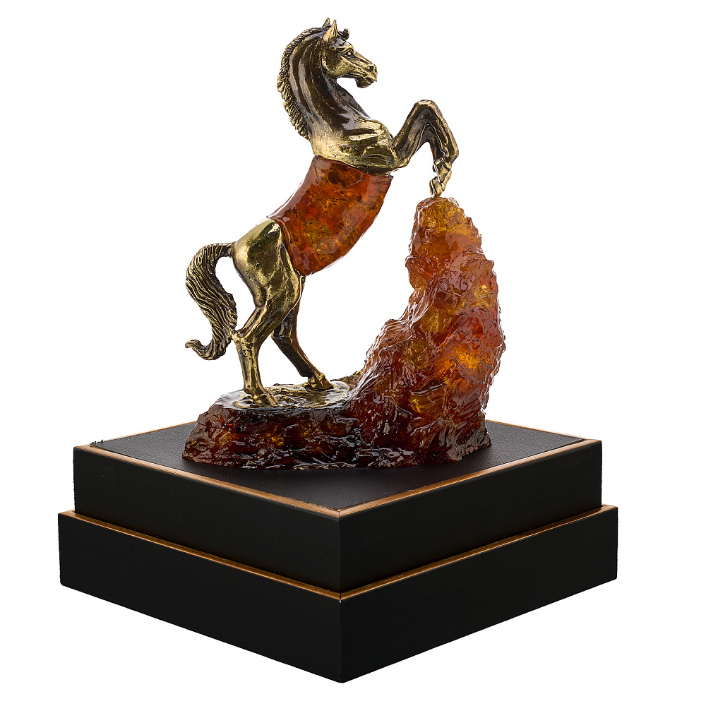 Лошадь Символ 2026 года. Скульптура из янтаря «Конь. Путь к успеху» - интернет магазин Русь Велика я фото 5