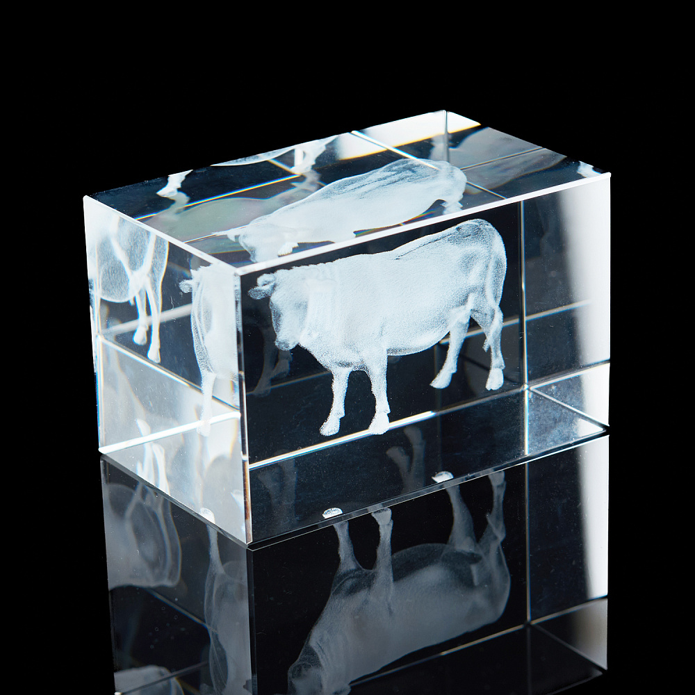 Лазерная графика. Куб «Восточный гороскоп. Бык» - интернет магазин Русь Велика я фото 1